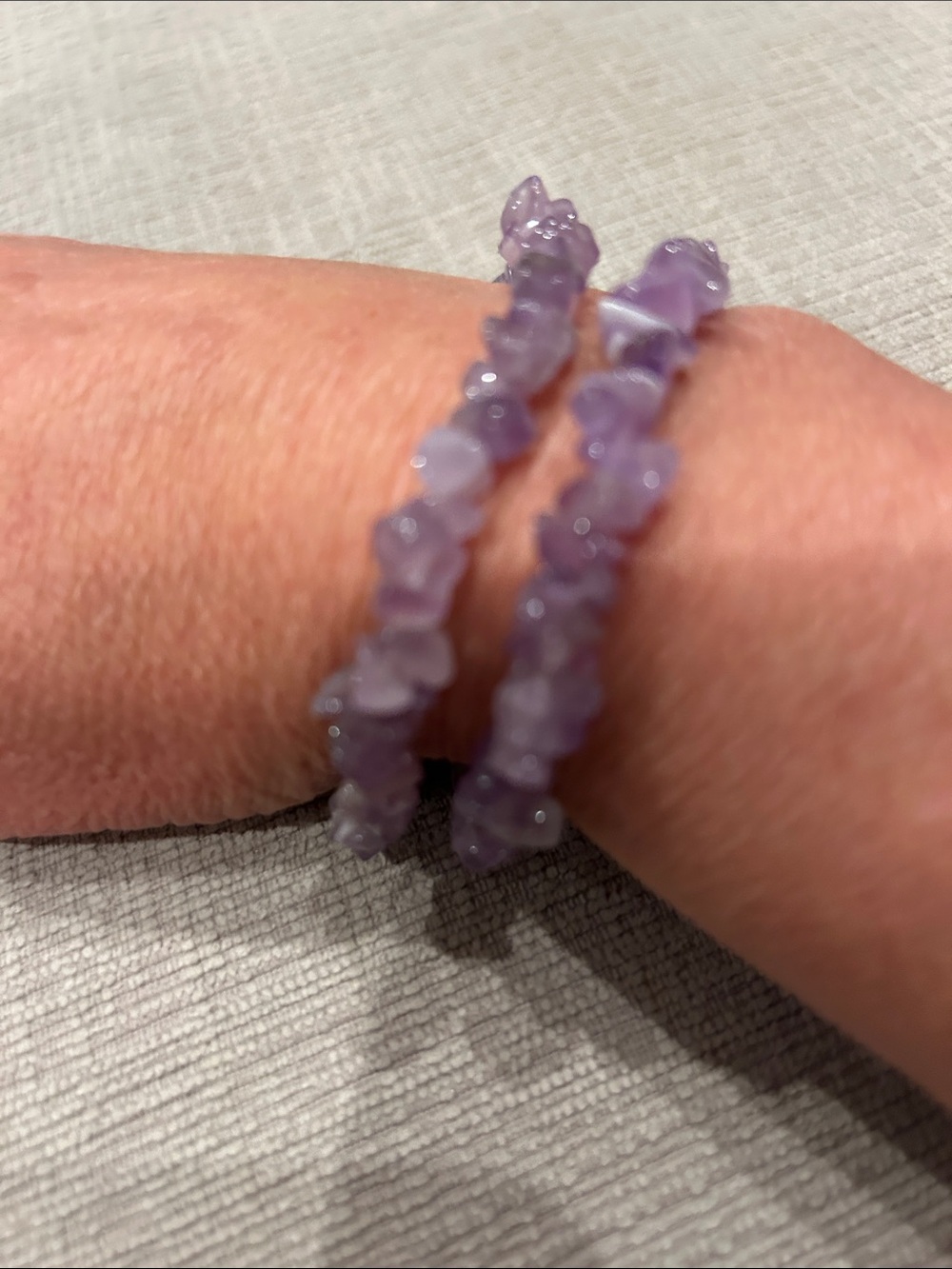 Lavender Amethyst stone Chip Bracelet - Women Jewelry